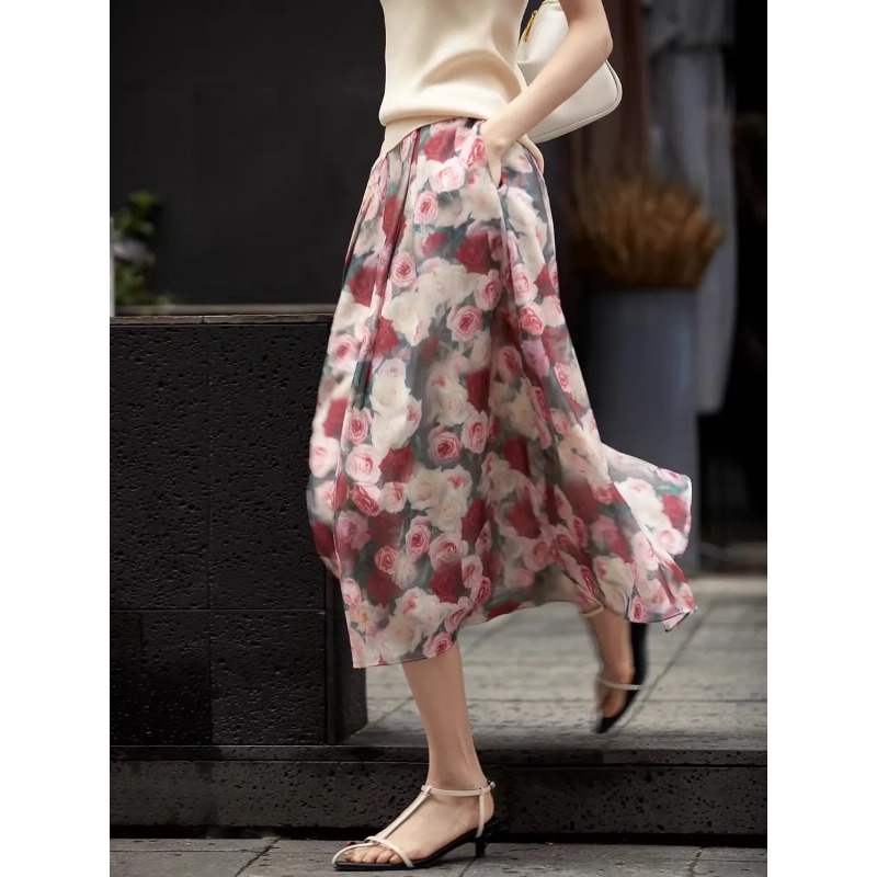 Letnia damska spódnica midi z  – Midi Skirt Floral recenzja i cena