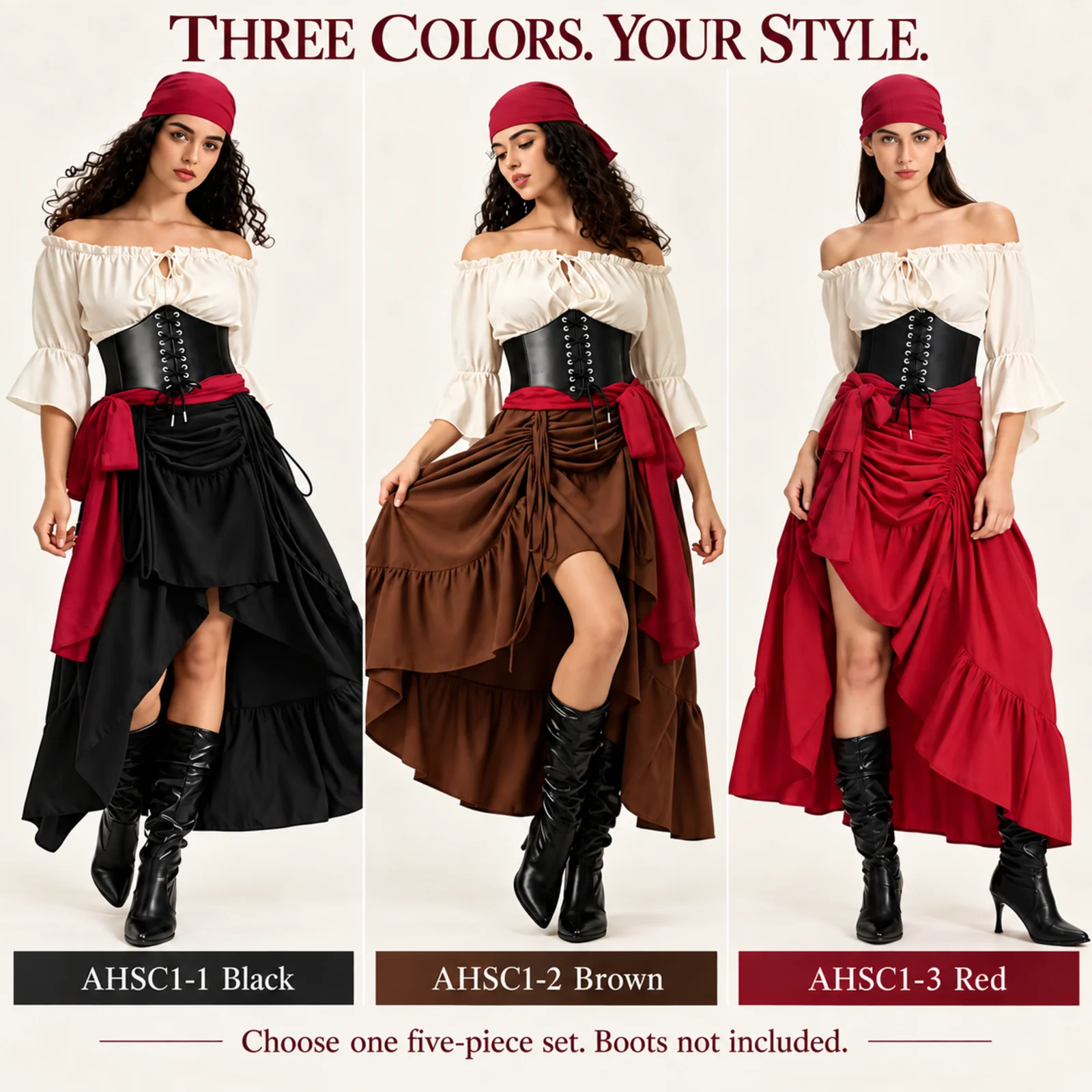 Damski kostium piracki: bluzka – Blouse Off Shoulder recenzja i cena